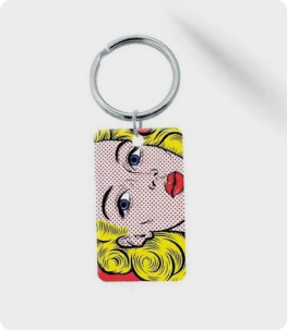 Custom pop-art printed keychain